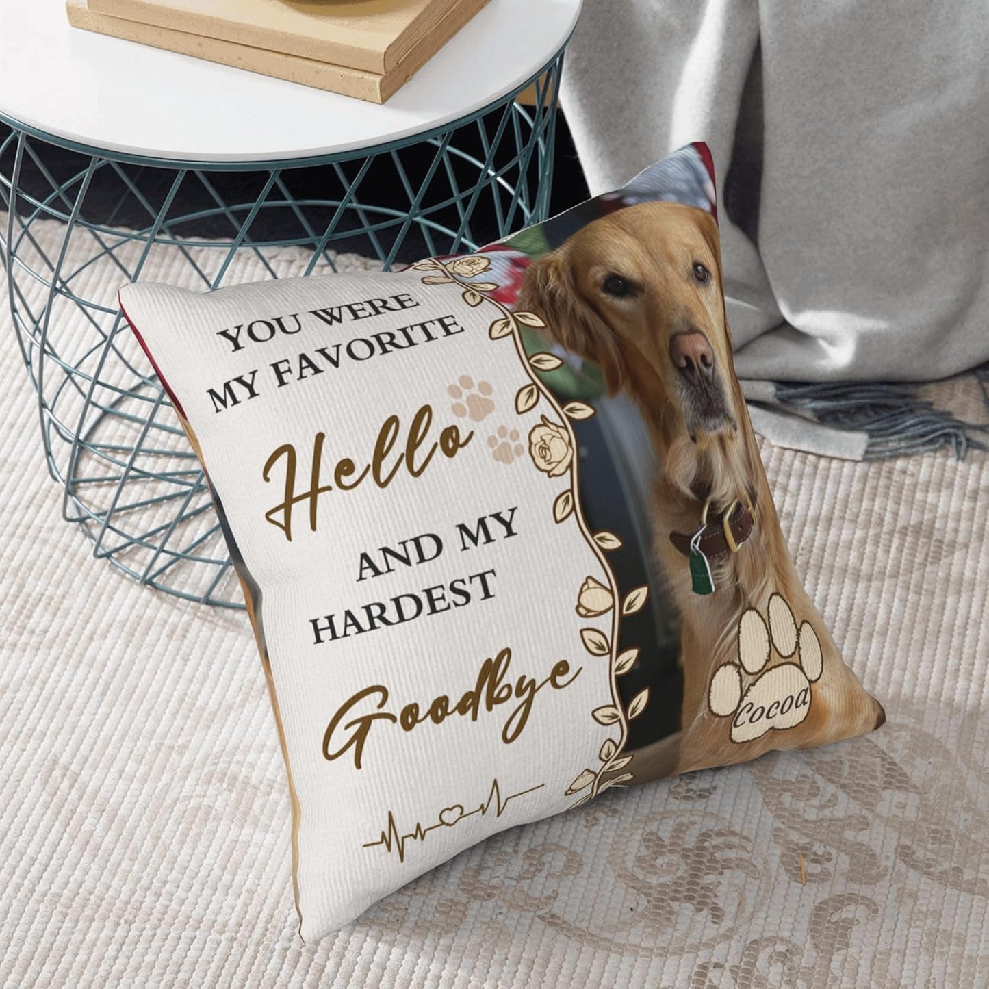 Personalized Pet Memorial Throw Pillow with Photo Pet Memorial Gifts for Dogs Cats Loss of Dog Sympathy Gift Dog Bereavement Remembrance Picture