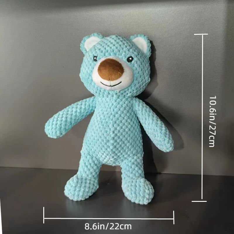 Snuggle Bear Dog Toy – Soft Squeaky Plush with Chew Guard Technology for Tough Chewers & Playtime Fun
