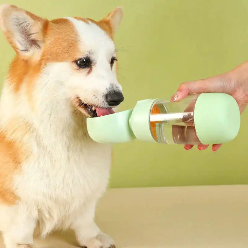 2 in 1 Portable Outdoor Dog Water Bottle 400ml