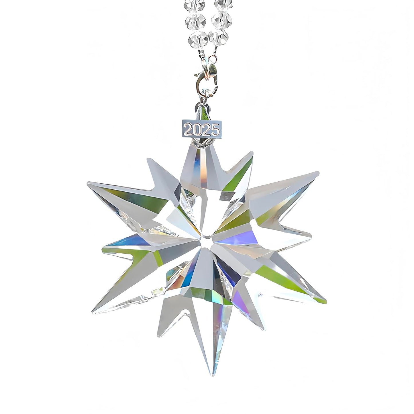 2025 Annual Christmas Ornaments Crystal Snowflake Star, Sparkly Crystal Ornaments for Christmas Tree, Beautiful Christmas Ornaments for Women Girls
