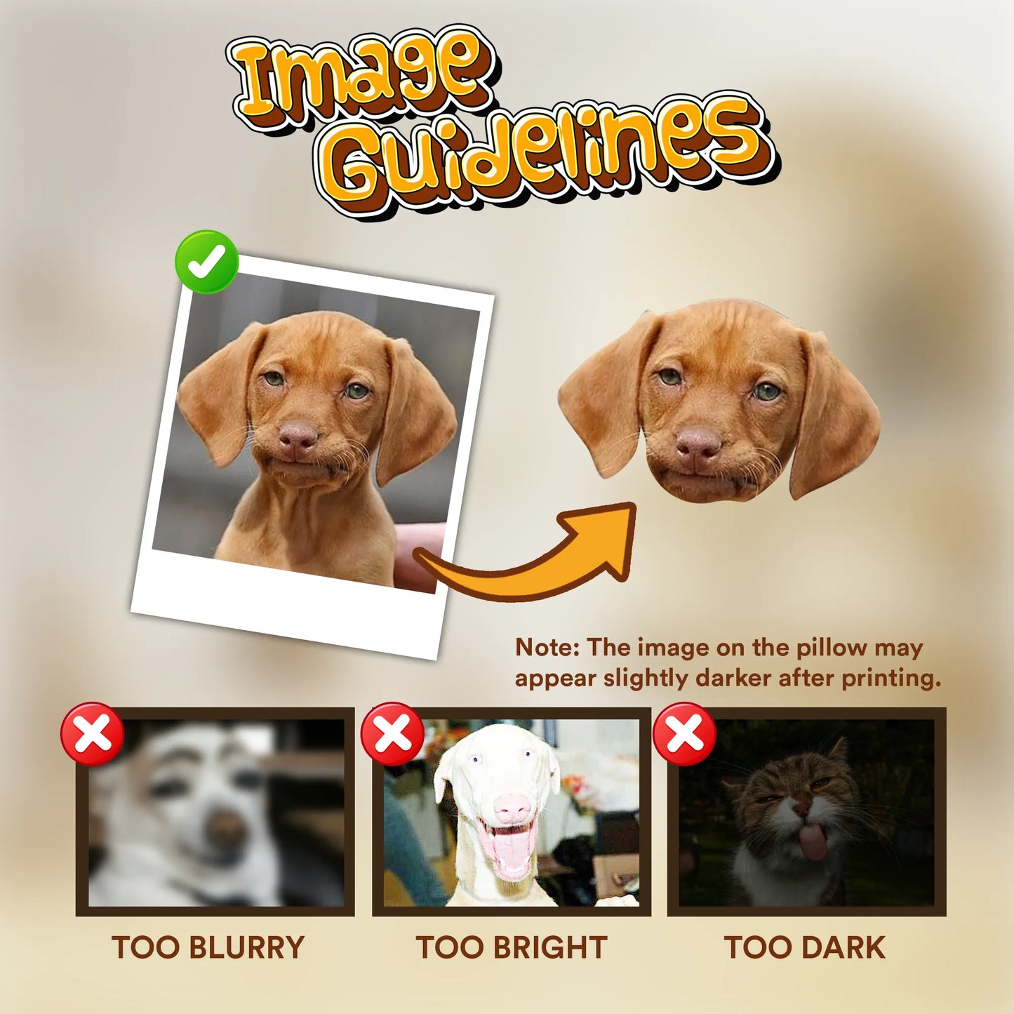 Custom Ugly Pet Pillow from Photo - Funny Dog Pillow Cat Pillow with Picture