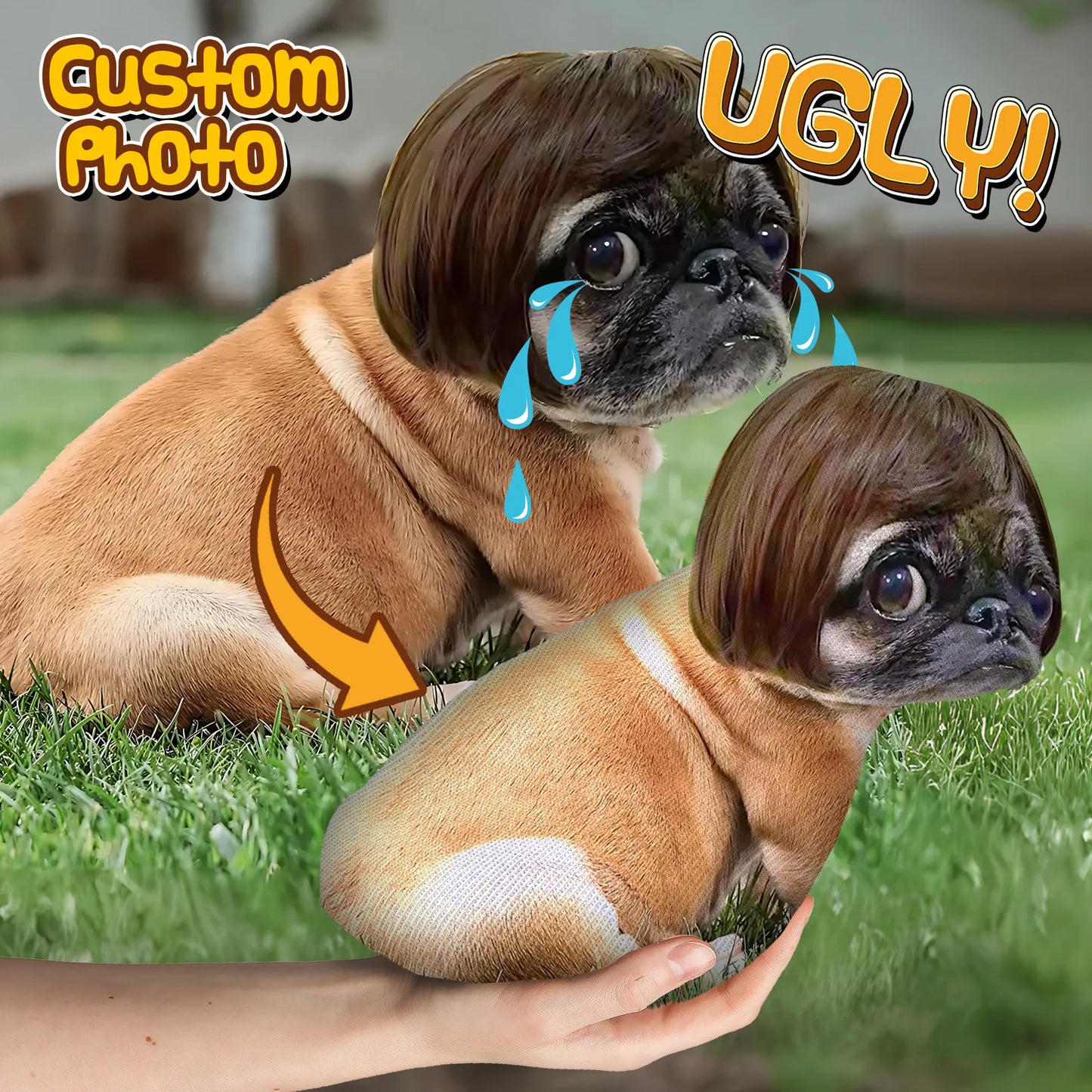 Custom Ugly Pet Pillow from Photo - Funny Dog Pillow Cat Pillow with Picture