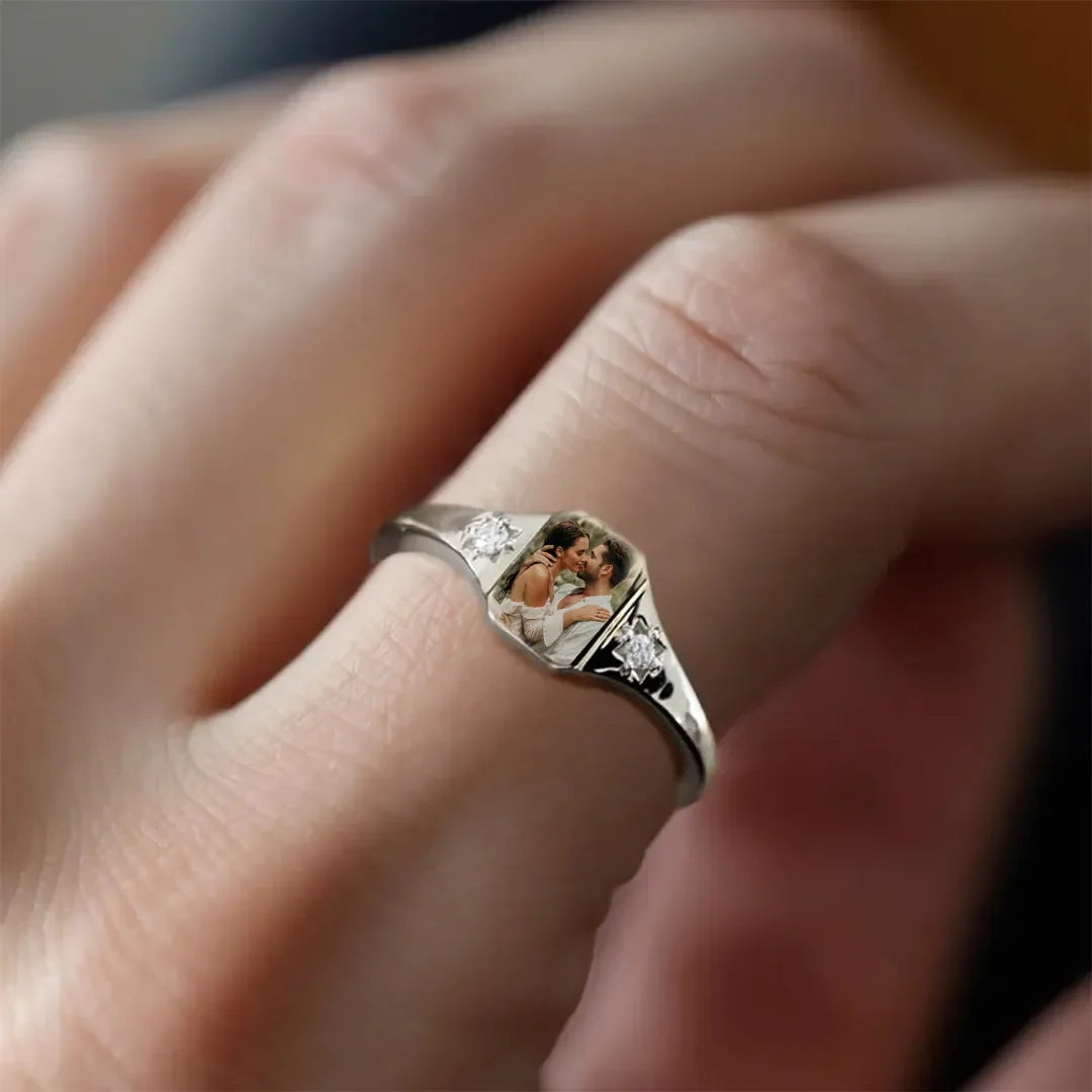 SAURON Personalized Upload Photo & Birthstone Ring