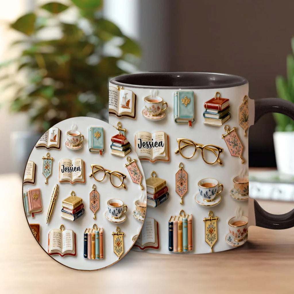 Just A Girl Who Loves Books - Personalized Book Accent Mug