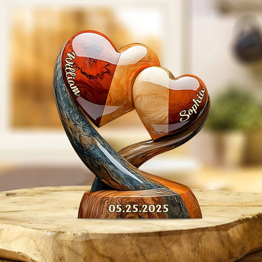 You And Me We Got This Personalized 3D Effect Couple Heart Acrylic Plaque, Custom Anniversary Keepsake, Romantic Wedding Gift