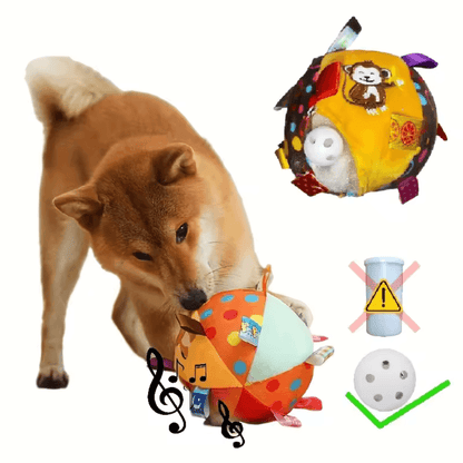 Pelota interactiva para masticar para perros duradera con cascabeles