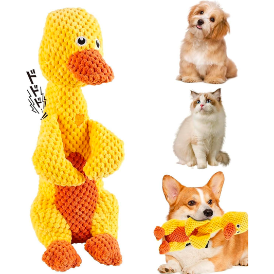 Chewanimal Duck Dog Toy – Indestructible Squeaky Plush for Strong Chewers, Stuffed & Durable Fun