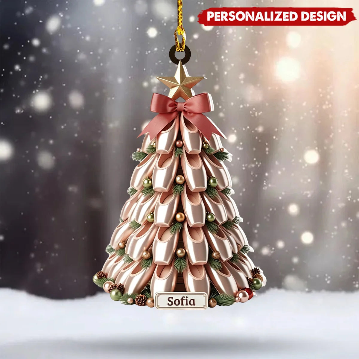 Personalized Ballet Ornament, Custom Name Dancer Christmas Ornament