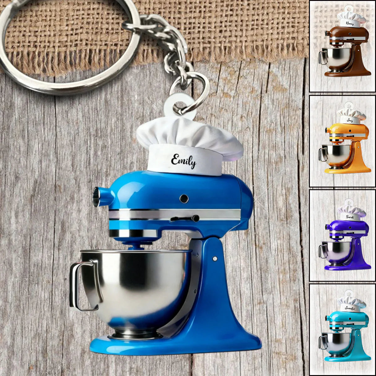 Personalized Cream Mixer Baking Keychain