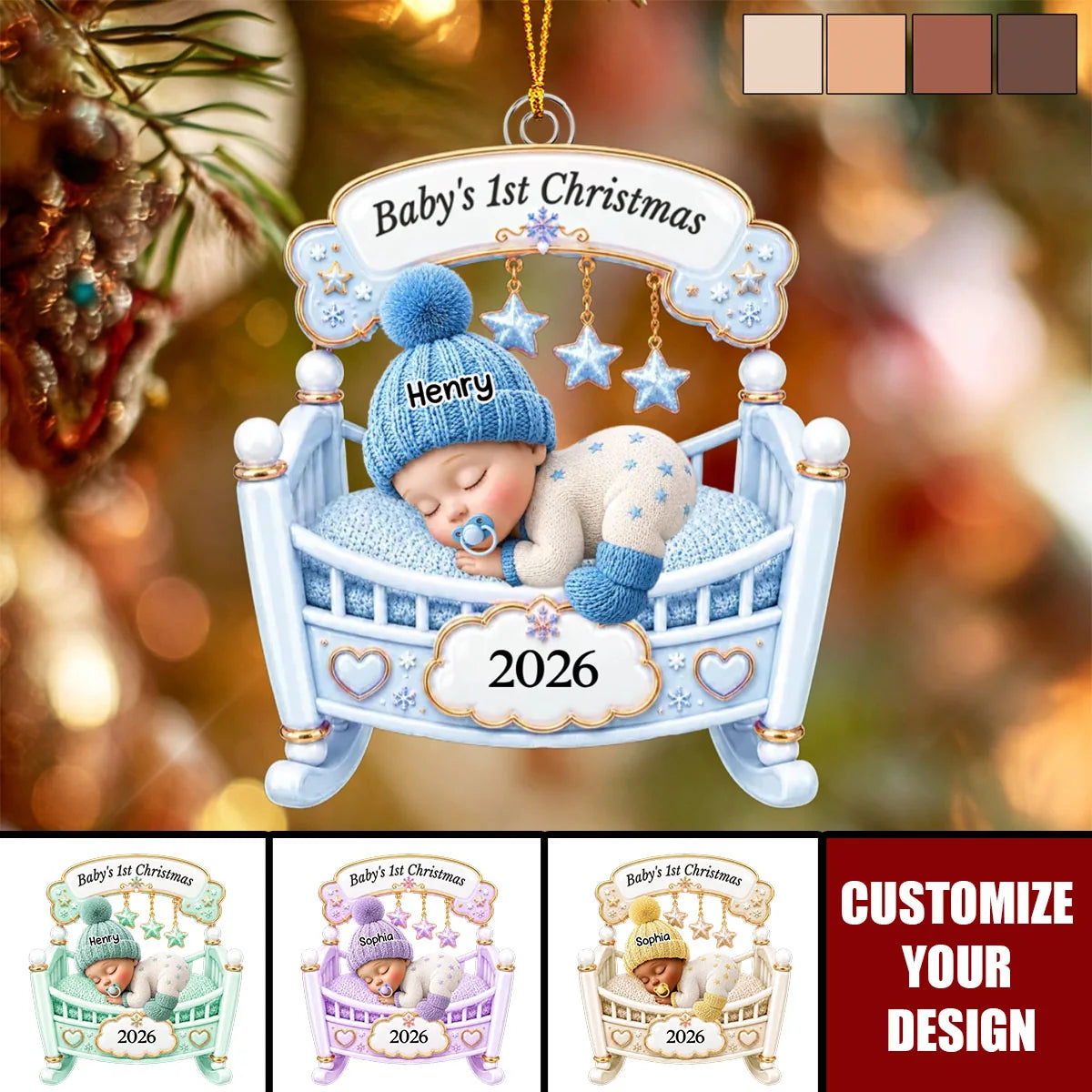 The Sweetest Miracle - Custom Baby's First Christmas Acrylic Ornament