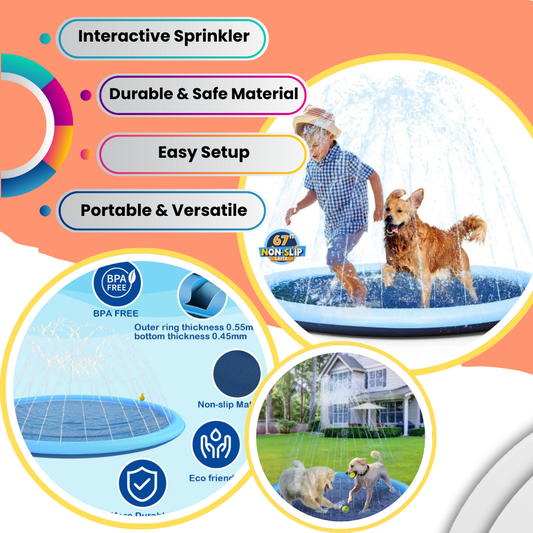 Cool Splash Sprinkler Fun Mat for Kids and Pets
