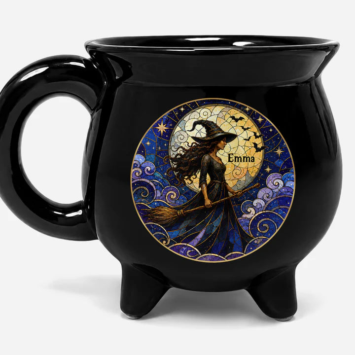 [3D Printing Effect] Moonlit Witch Cauldron Coffee Mug - Personalized Halloween Gifts for Her