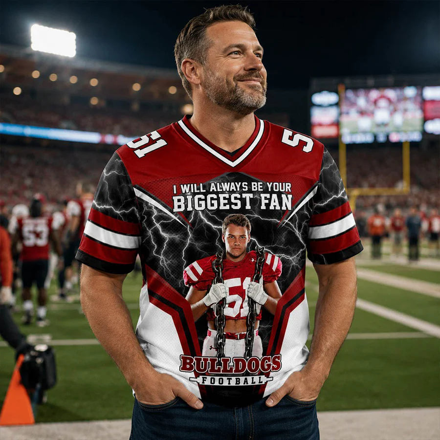 I Will Always Be Your Biggest Fan Personalized All Over Print Football Jersey For Football Mom Grandma Sport Family H2511