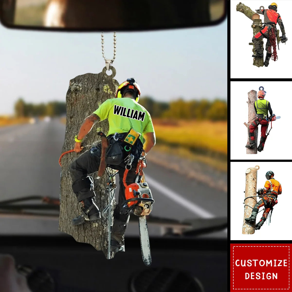 Personalized Arborist Car Hanging Ornament