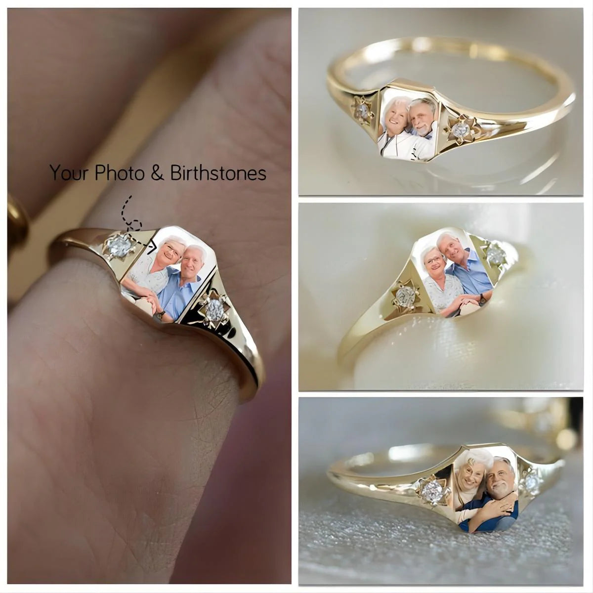 SAURON Personalized Upload Photo & Birthstone Ring