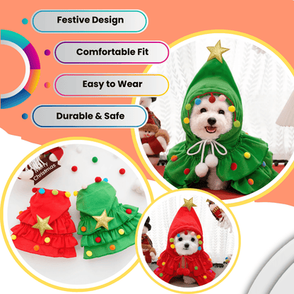 Festlicher Weihnachtsmann-Umhang für Haustiere