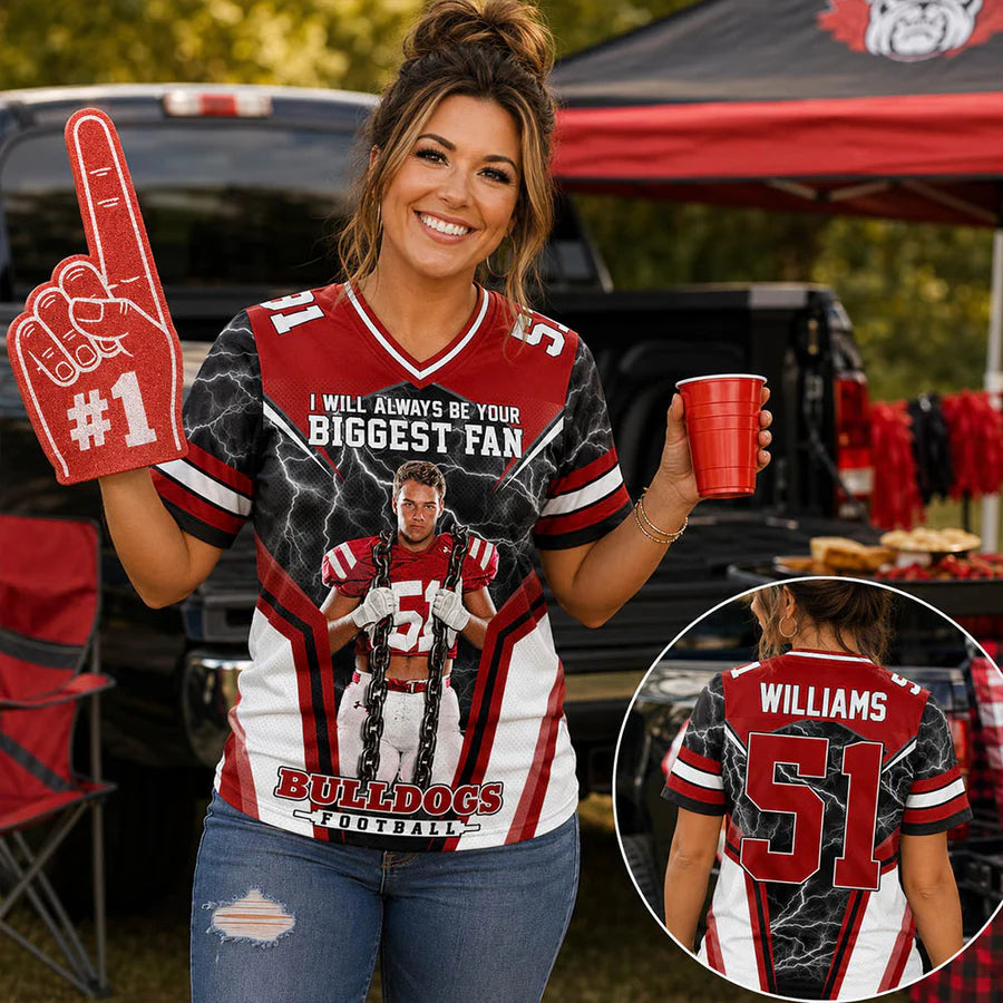 I Will Always Be Your Biggest Fan Personalized All Over Print Football Jersey For Football Mom Grandma Sport Family H2511