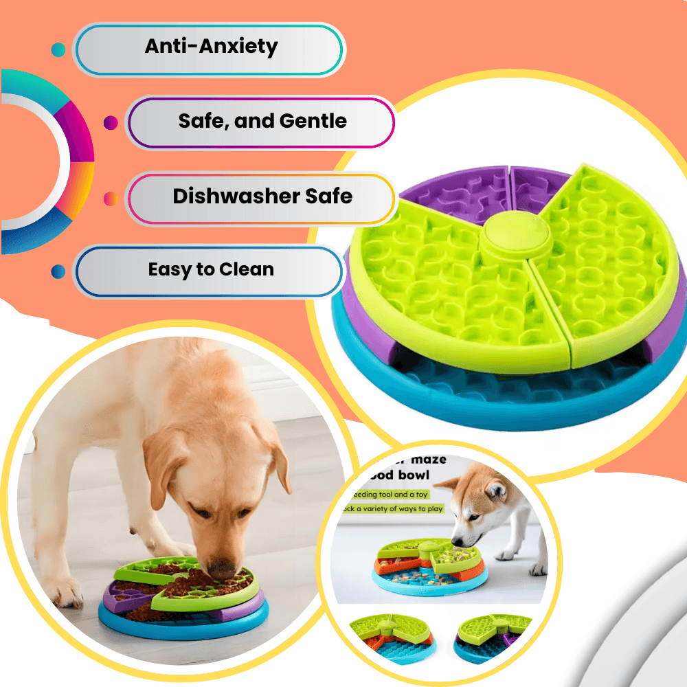 Comedero lento con cepillo de dientes para perros