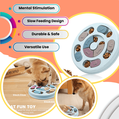 Comedero interactivo de alimentación lenta con forma de rompecabezas para mascotas