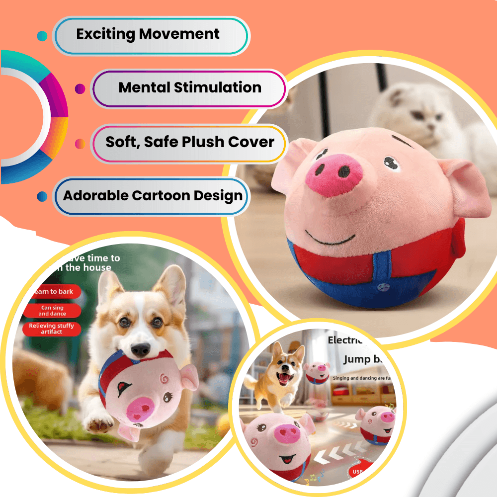 Juguete eléctrico interactivo de peluche para perro saltador