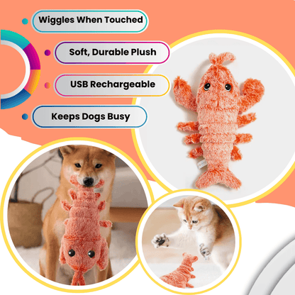 Wiggly Lobster Interactive Pet Toy