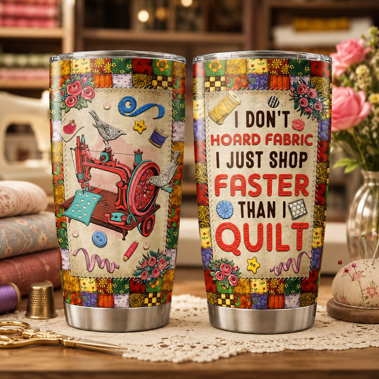 Funny Sewing Tumbler 20oz – Gift for Quilters & Sewing Lovers