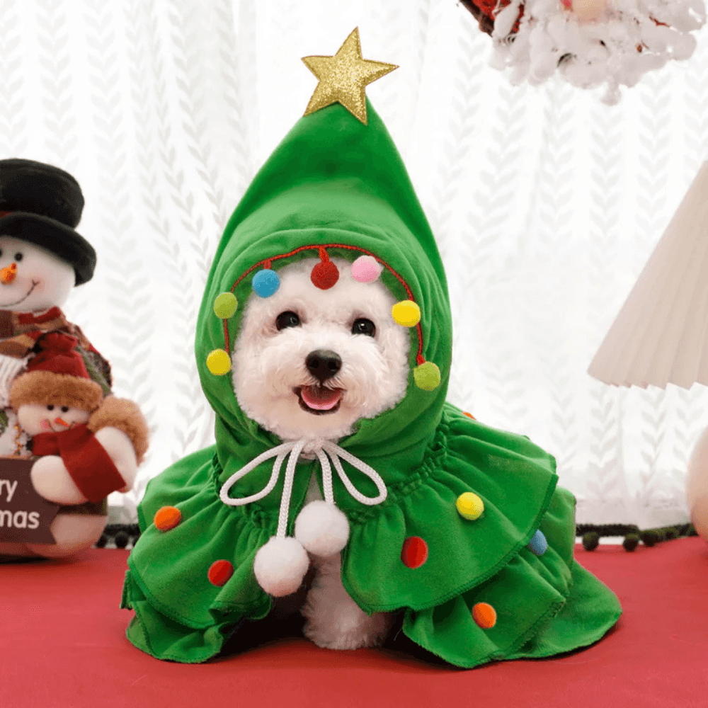 Festlicher Weihnachtsmann-Umhang für Haustiere