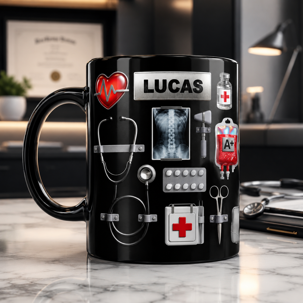 Personalisierte Doktor Kaffeetasse – Medizinische Geschenkidee für Ärzte mit 3D-Effekt