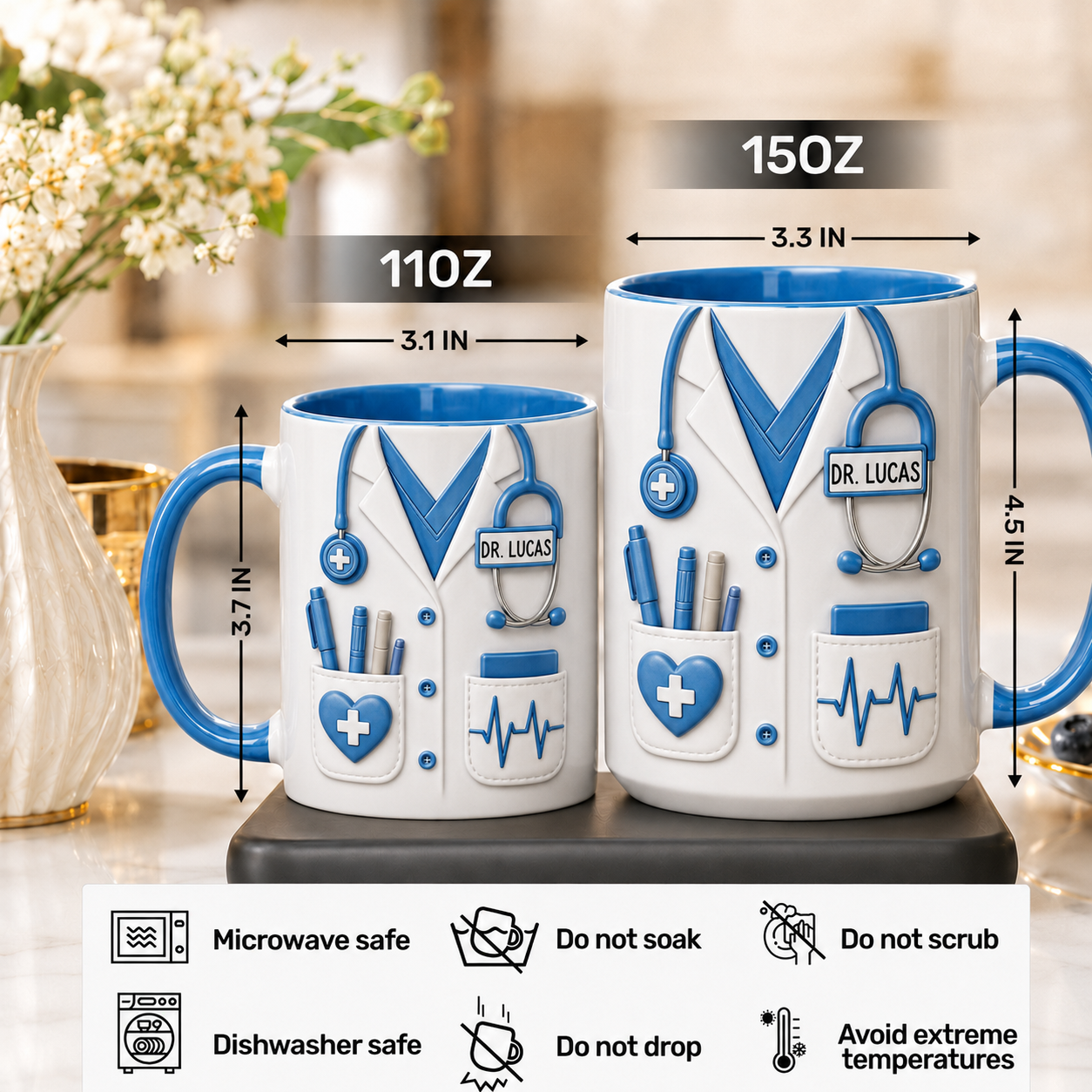 Personalisierte Ärzte-Tasse – 3D-Effekt-Geschenk für Ärzte