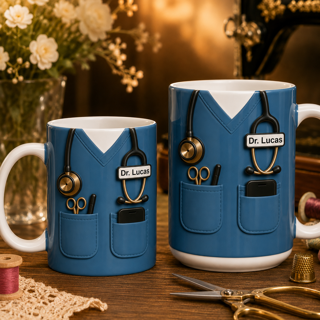 Personalisierte Tasse für Krankenschwestern und Ärzte – Medizinischer Peeling-Effekt 3D-Geschenk