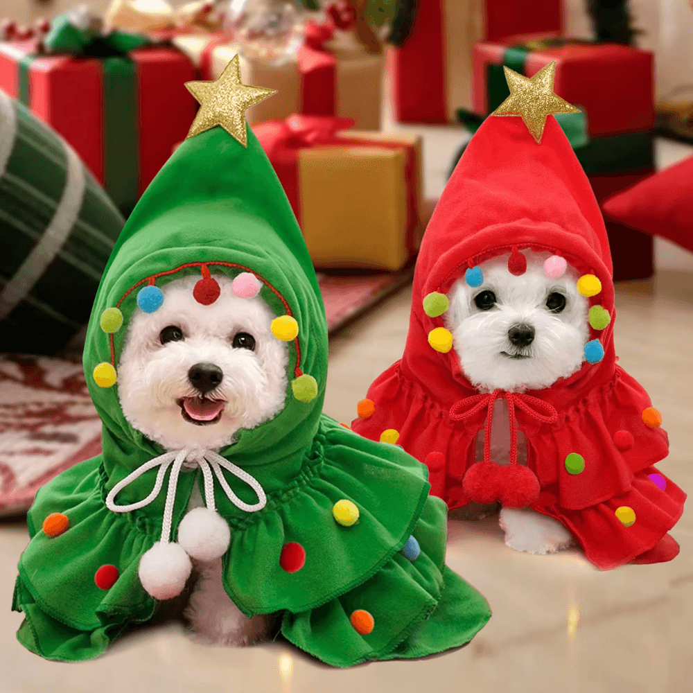 Festlicher Weihnachtsmann-Umhang für Haustiere