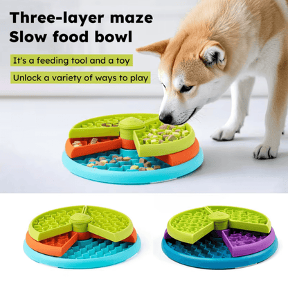Comedero lento con cepillo de dientes para perros