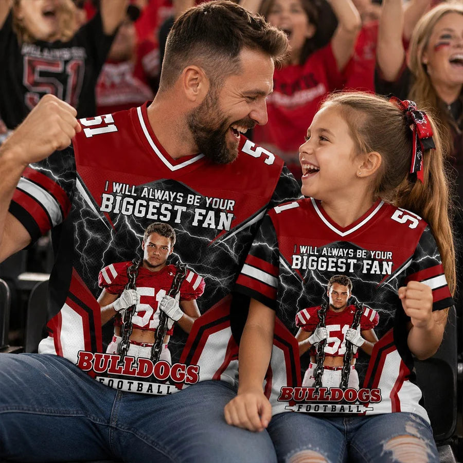 I Will Always Be Your Biggest Fan Personalized All Over Print Football Jersey For Football Mom Grandma Sport Family H2511