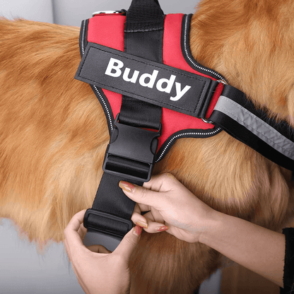 Reflektierendes Anti-Zug-Hundegeschirr mit individuellem ID-Patch