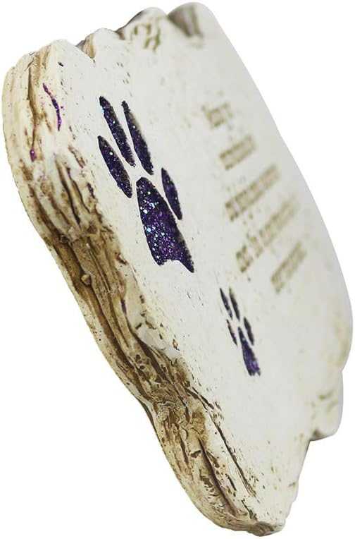 Shinning Paw Prints Pet Memorial Stones Headstones for Dogs or Cats, Resin Pet Grave Markers Plaques Memorial Gifts Sympathy Gift for Loss of Dog Outdoor