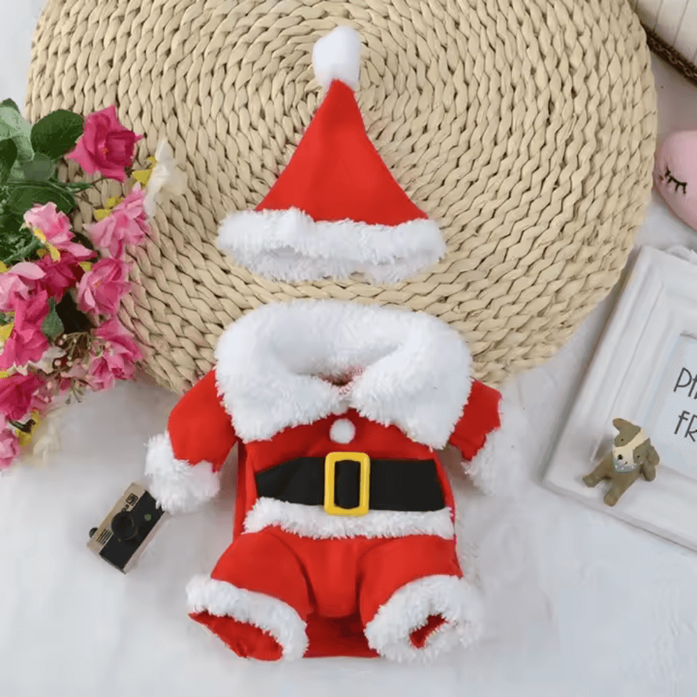 Disfraz festivo de Papá Noel para perro