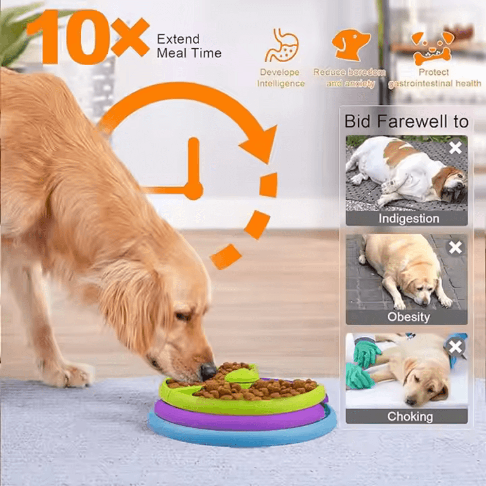 Comedero lento con cepillo de dientes para perros