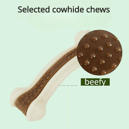 Juguete masticable para perros con forma de anillo de piel de vaca