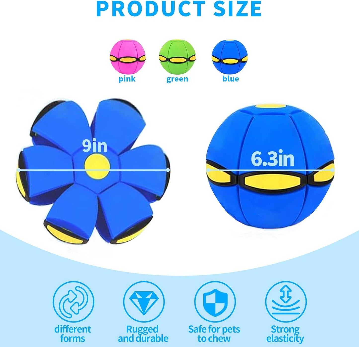 2PCS Dog Flying Disc Toy, Pet Toy Flying Saucer Ball with 3 Light for Dogs, Dog Toy Outdoor Toy Doggy Disc Ball, Outdoor Games