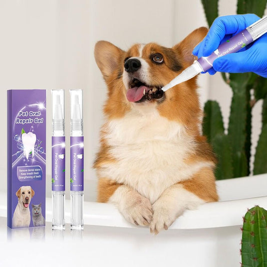 Pet Oral Repair Gel for Dogs, 2025 New Pet Oral Restoration Whitening Gels, Dog Teeth Cleaning Pen