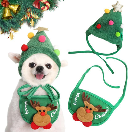 Acogedor gorro de asta para mascota para Navidad
