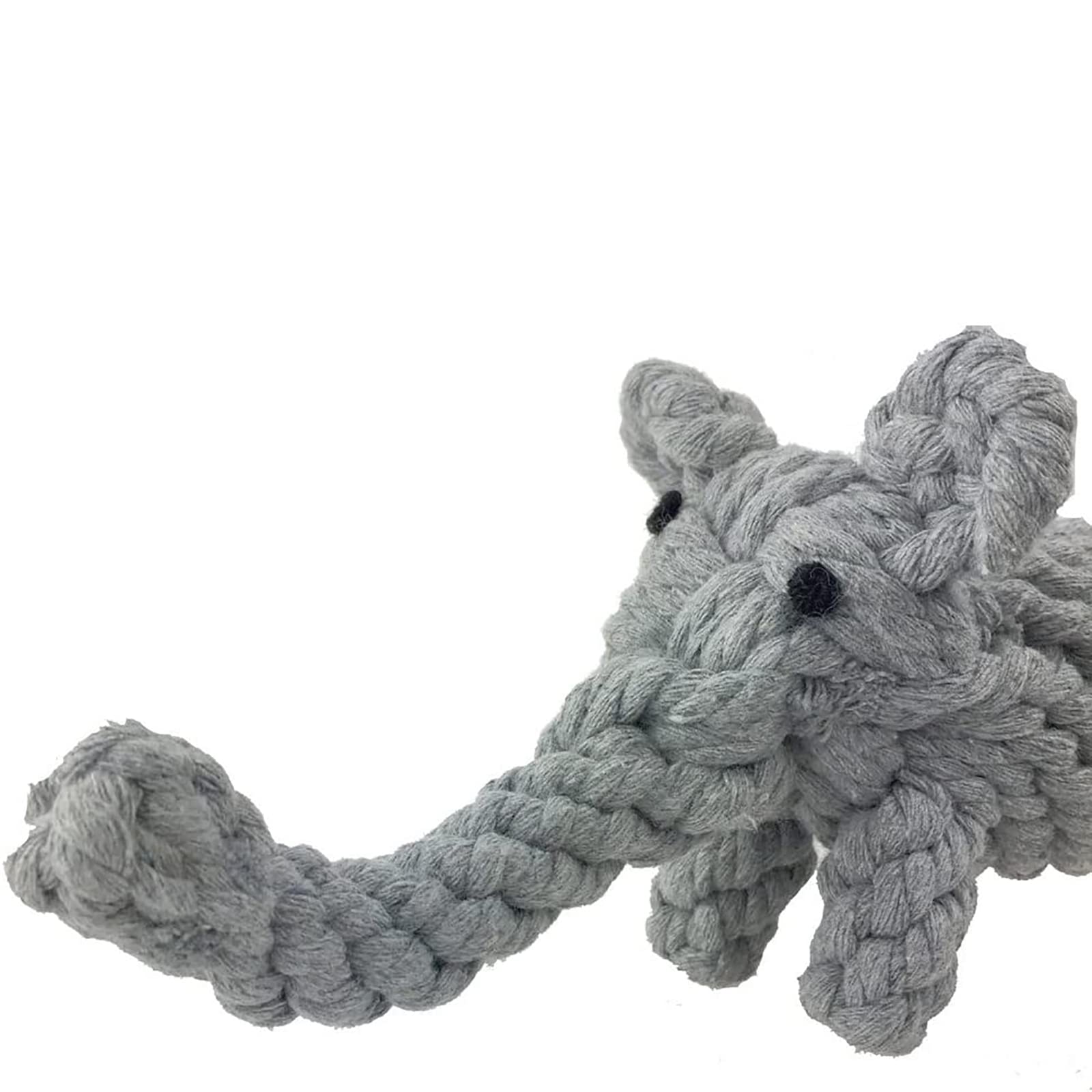 ADUCK Puppy Dog Rope Toy for Teeth Cleaning, Chew-Proof Dental Care & Interactive Training Reward | Durable Cotton Gray Elephant & Yellow Giraffe for Small & Medium Dogs