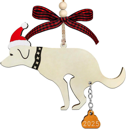 Funny Christmas Ornaments 2025, Wooden Dog Ornament - Fun Ornaments for Adults Exchange, Unique Ornament - Christmas Funny Gifts, Dog Gifts