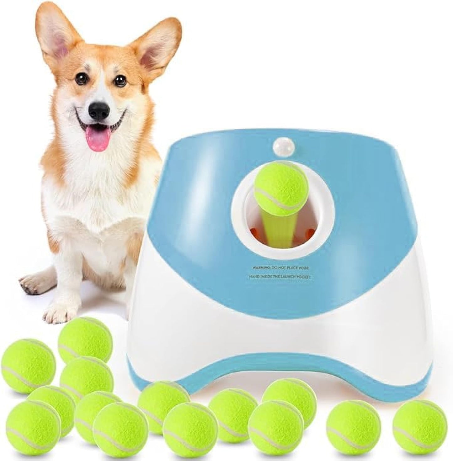 2025 Automatic Launcher with 6 Mini Tennis Balls, Interactive Dog Toys Indoor Outdoor Ball Thrower Machine for Small Dogs with 3 Distance Settings