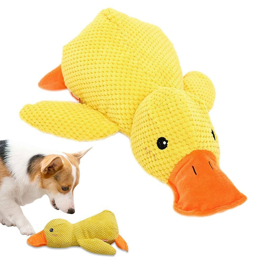 Quack-Quack Duck Dog Toy, 2025 Durable The Mellow Dog Calming Duck Dog Toy, Yellow Stuffed Duck Dog Chew Toys for Dogs Indoor Puppy