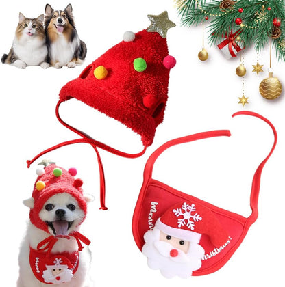 Acogedor gorro de asta para mascota para Navidad