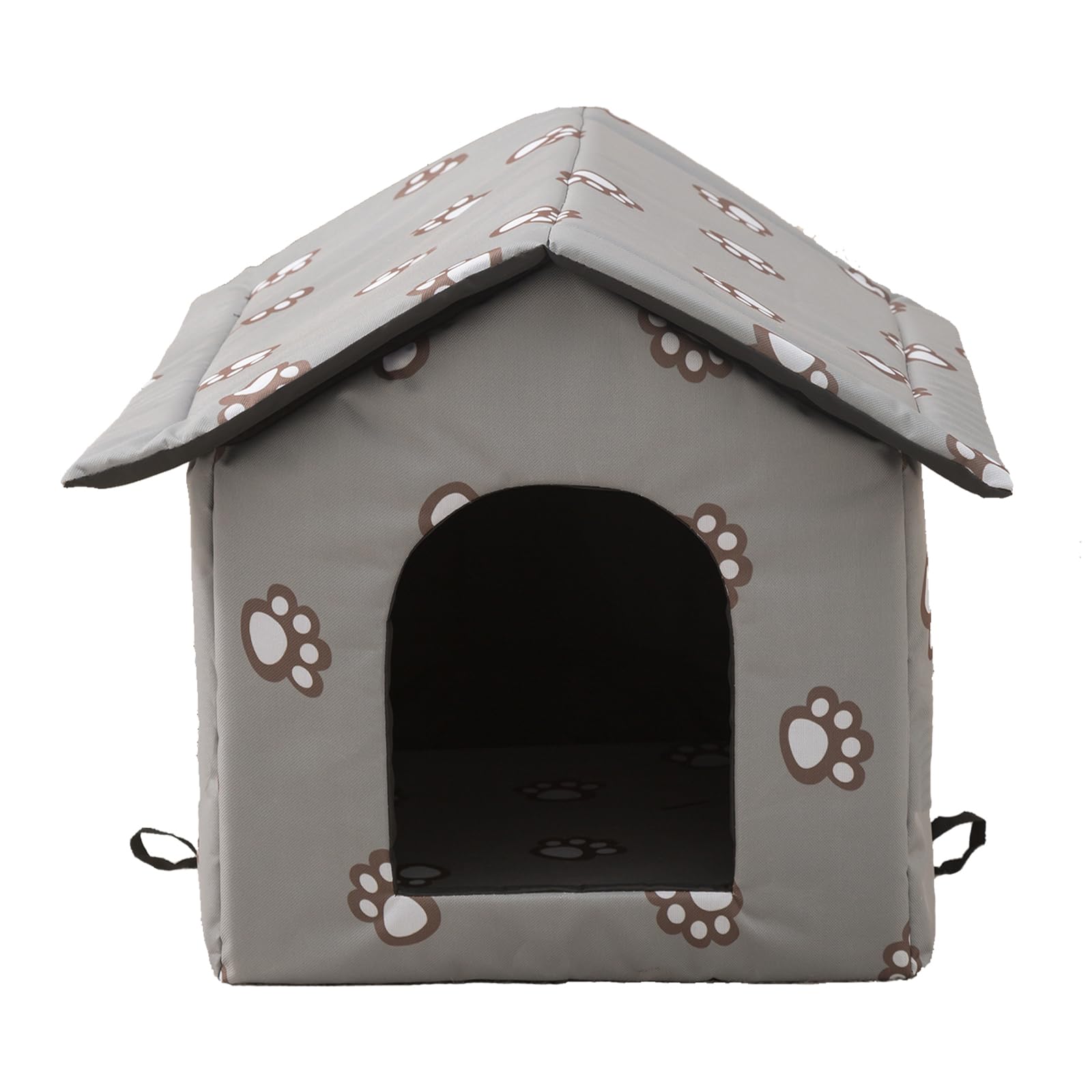 Outdoor Cat House, Cat Houses for Outdoor Cats, Weatherproof Warm and Insulated Cat House with Transparent Curtain Pet House, Stray Cats Shelter (Shabby Chic, Large-Houses)