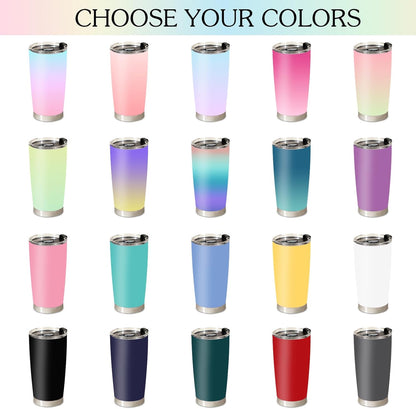 Personalisierter 20oz Edelstahlbecher, individuelles Foto, Logo & Text, Reisekaffeetasse, perfektes Geschenk für Frauen & Männer