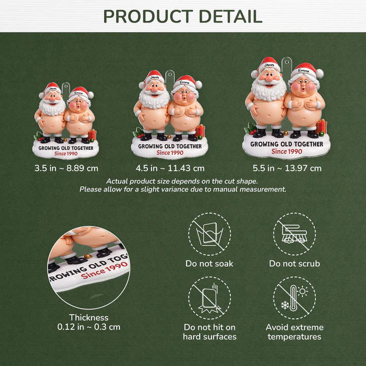 [3D Printing Effect] Custom Acrylic Ornaments - Funny Xmas Gifts for Couples