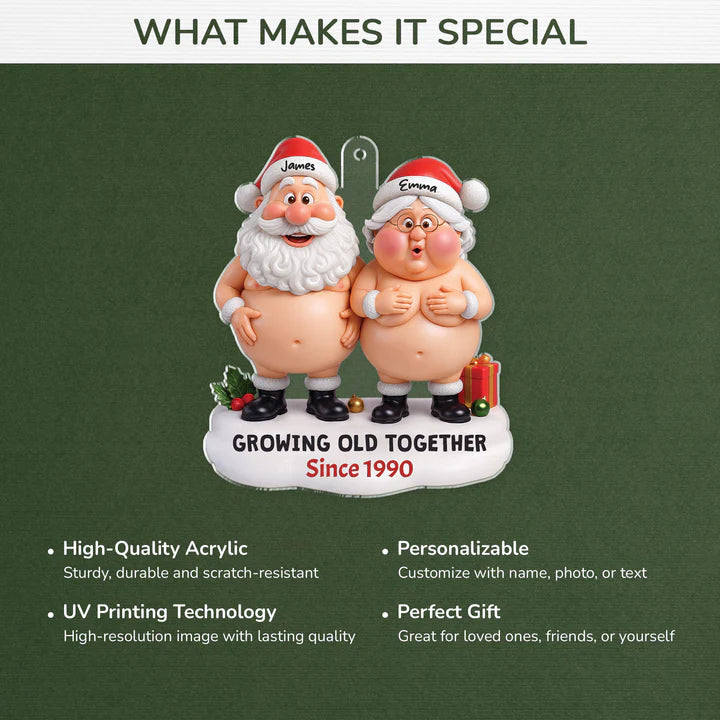 [3D Printing Effect] Custom Acrylic Ornaments - Funny Xmas Gifts for Couples